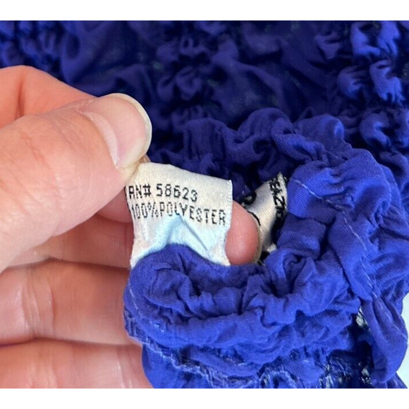 Vintage 90s Creazioni Effeci Womens Scrunch Top One Size Popcorn Textured Retro - Picture 5 of 5